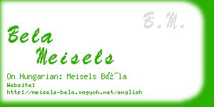 bela meisels business card